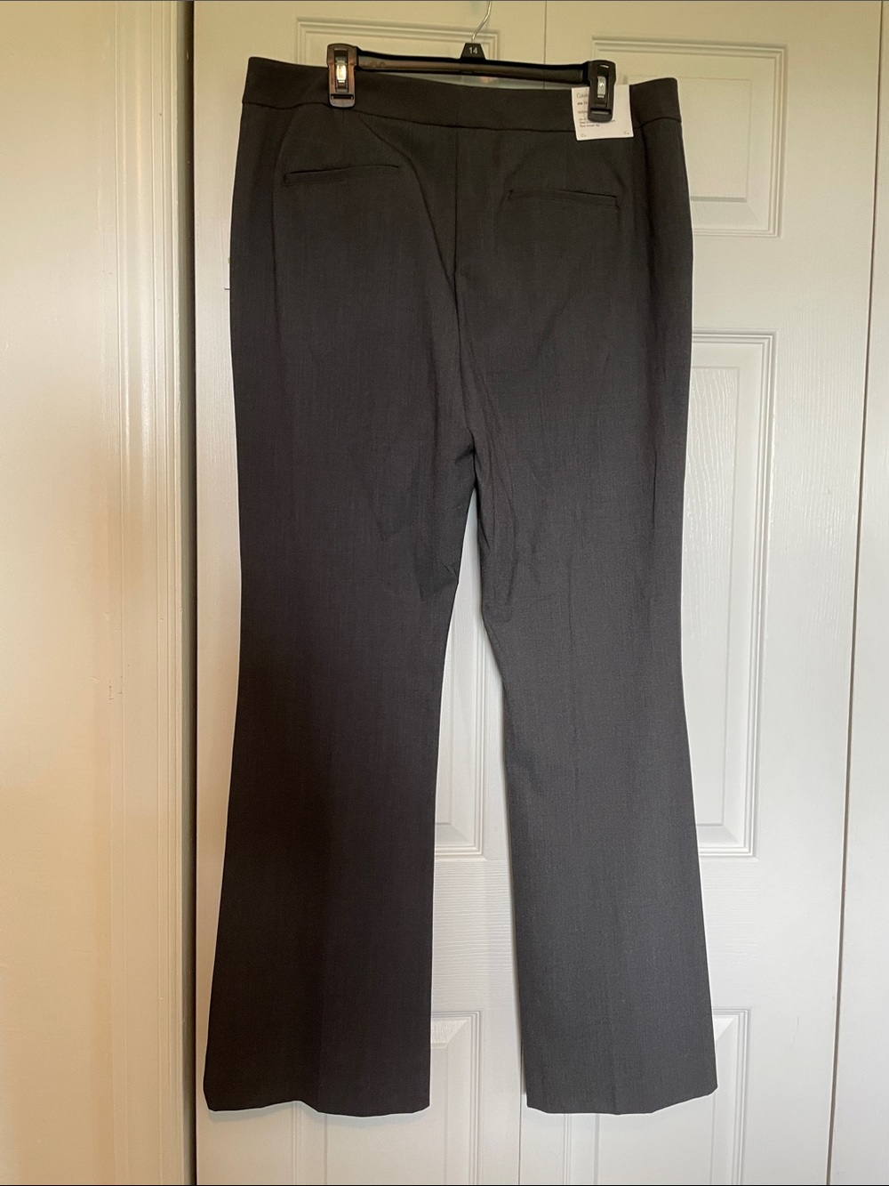 NWT Calvin Klein sz 14 Gray Tailored Flare/Boot-Cut Dress Pants